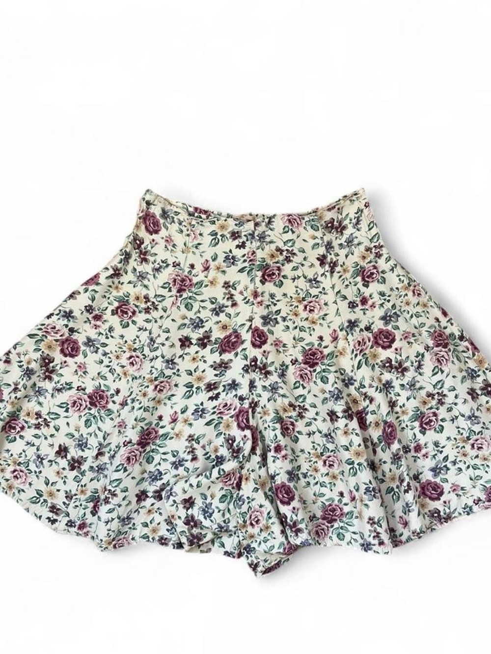 Floral Cream A-Line Vintage Shorts